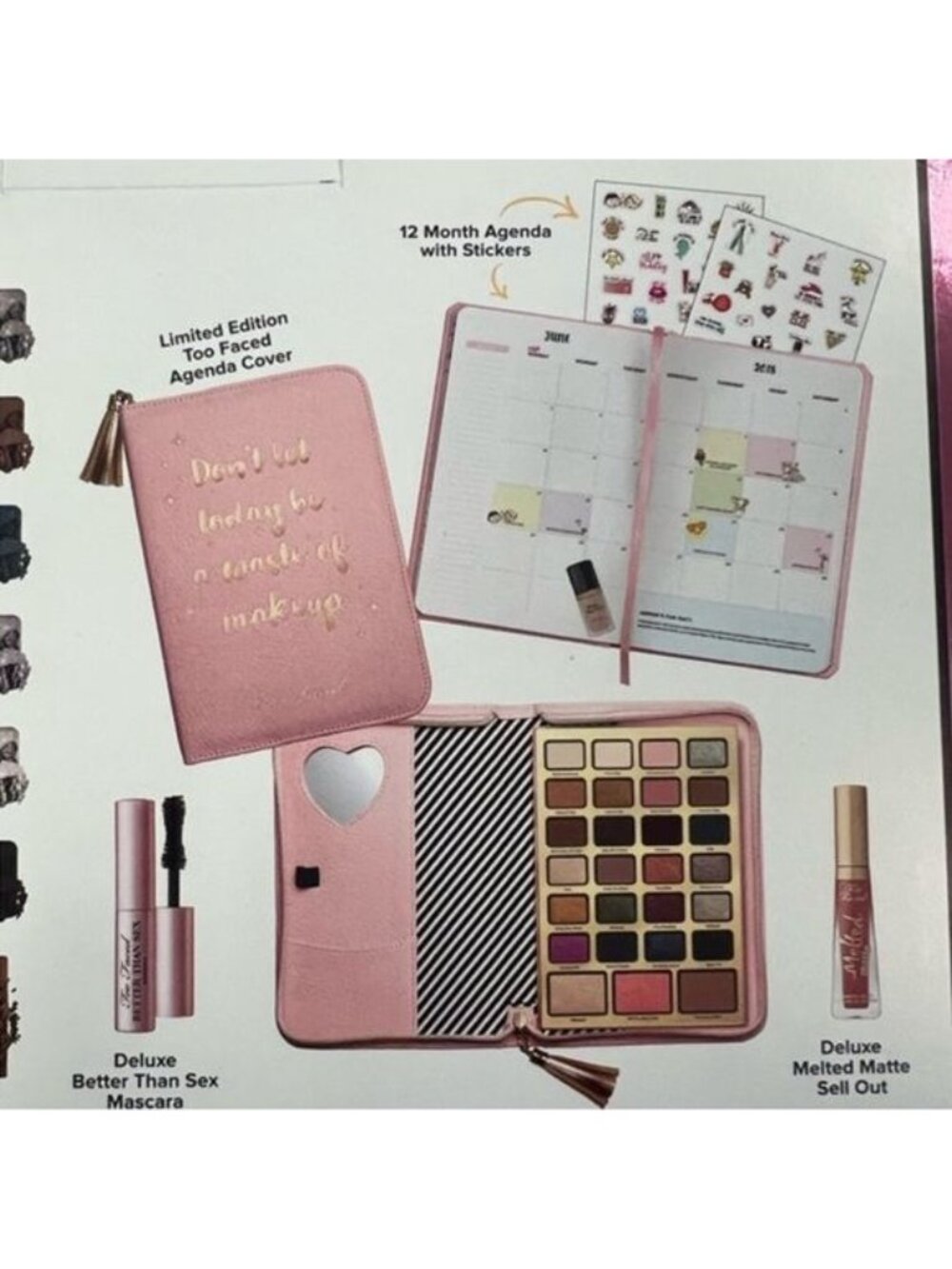 NIB RARE Limited Edition Too Faced Boss Lady Beauty Agenda Makeup Kit | Coquette - Picture 15 of 16